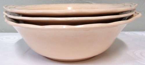 THREE LOVLEY VINTAGE PEACH PETAL GRINDLEY ENGLAND SERVING BOWLS