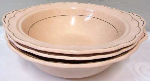 THREE LOVLEY VINTAGE PEACH PETAL GRINDLEY ENGLAND SERVING BOWLS