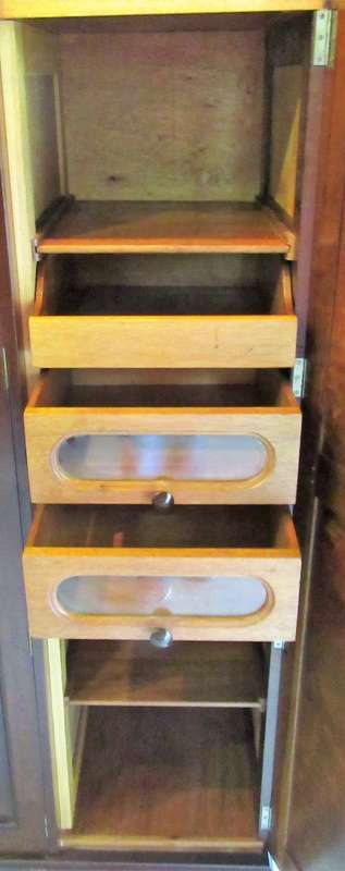 A GORGEOUS THREE DOOR VINTAGE BALL & CLAW WARDROBE WITH LOTS OF VINTAGE CHARM