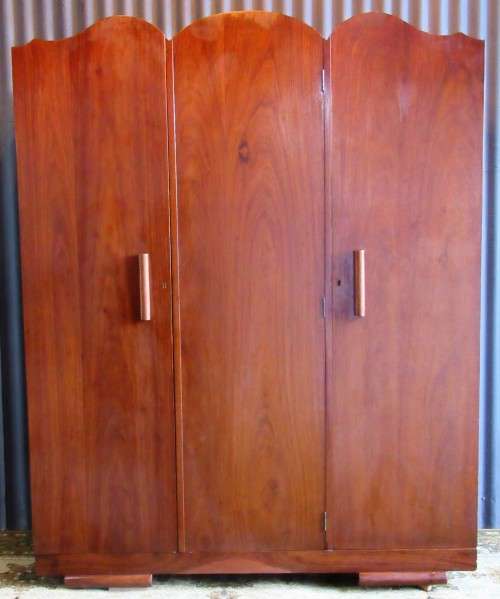 A LOVELY TWO THREE DOOR VINTAGE WARDROBE - WITH DRAWERS AND A MIRROR - RETRO CHIC