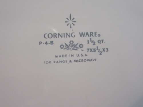 Corning Blue Cornflower Corningware Bake