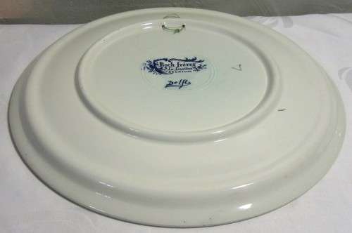 Vintage Delfts Boch Belgium Fisherman's Wife Charger ~ Wall Hanging Plate 11.5"