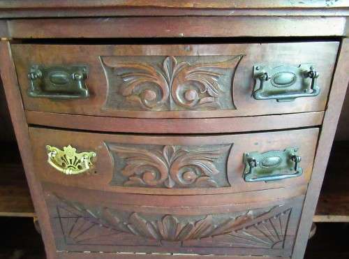 Antique Solid Oak Victorian Style Buffet Sideboard Server W/ Mirror "It features a gorgeous carved c