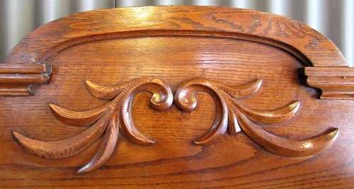 Antique Carved Oak Sideboard Buffet Server with Pillars Mirror & Candle Shelves