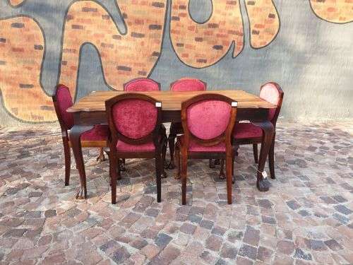Six Ball & Claw Six Seater Table & Chairs