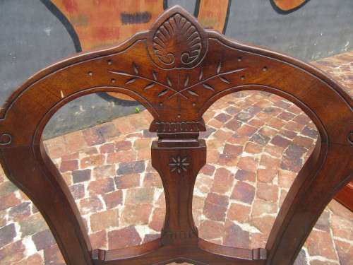 Pair of Victorian Mahogany Dining room chairs with beautiful carved detail