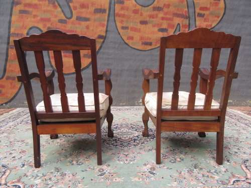 Pair of Ball and Claw Stink Wood occasional Chairs