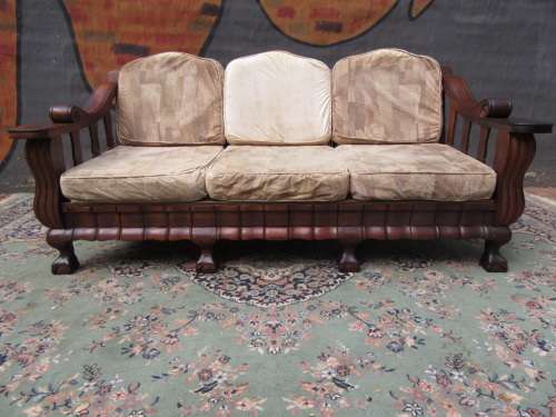 Large Ball and Claw Stink Wood three seater couch