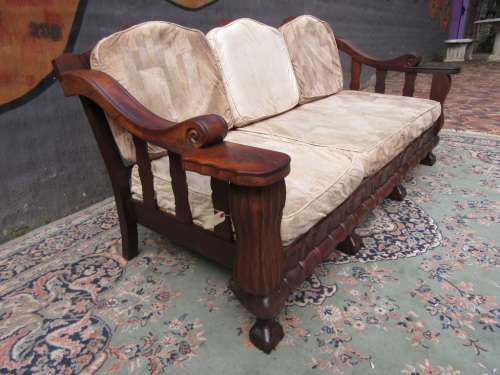 Large Ball and Claw Stink Wood three seater couch