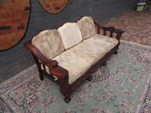 Large Ball and Claw Stink Wood three seater couch