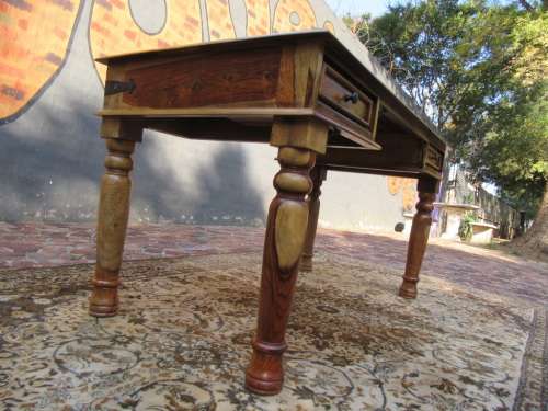 Solid Teak Coricraft desk with two drawers Stunning edges all around the sides