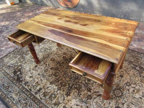 Solid Teak Coricraft desk with two drawers Stunning edges all around the sides
