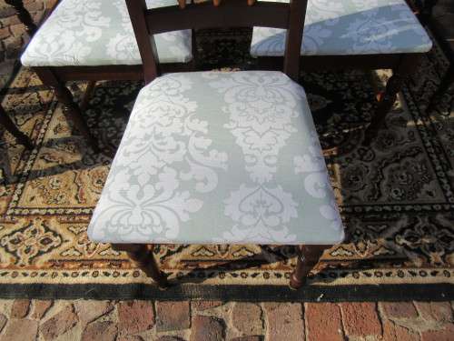 Yellowwood and Imbuia dining room suite including table, 8 x chairs