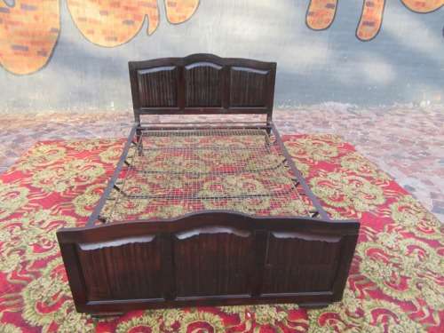 Solid 1950`s Embuia Double bed base Solid structure! Beautifully aged!!