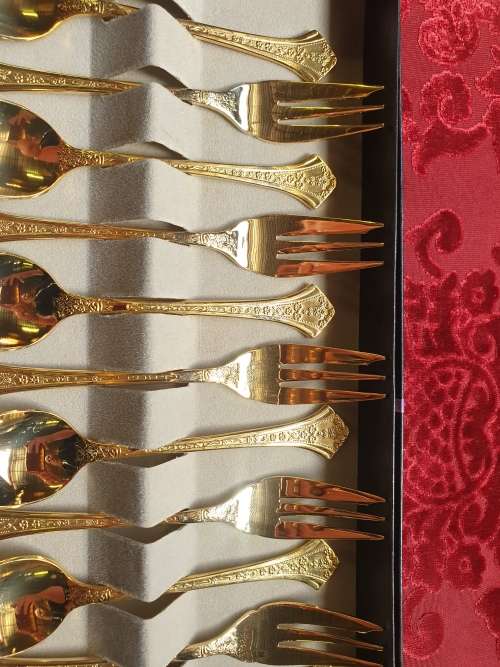 Eetrite 24 Carat Gold Plated Spoon and Fork set