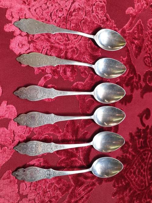 800 Silver 1937 Set of 6 Spoons