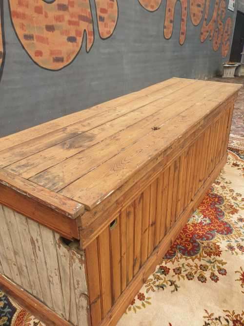Large Oregan Antique shop counter with shelves at the back