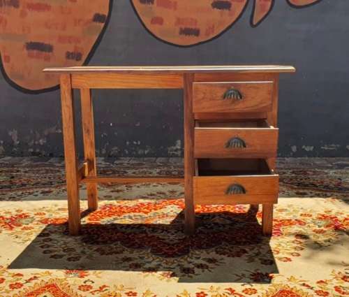Solid Kiaat Desk with Three Drawers Perfect for a Kids Bedroom or small Office