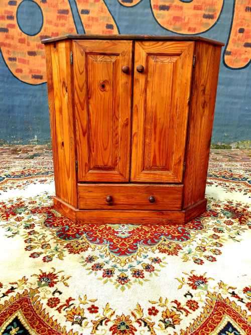 Cottage Style solid pine corner  unit with a bottom drawer