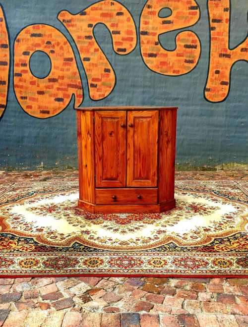Cottage Style solid pine corner  unit with a bottom drawer