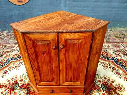 Cottage Style solid pine corner  unit with a bottom drawer