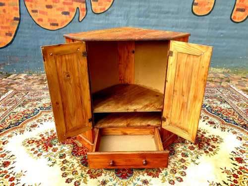Cottage Style solid pine corner  unit with a bottom drawer