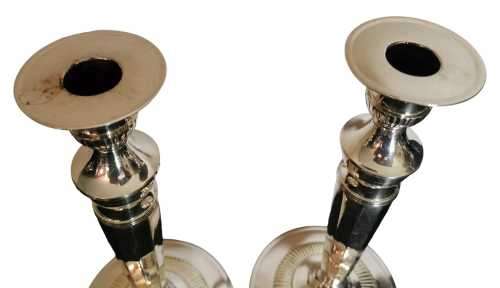 Exquisite Pair of Silver Plated Candle Holders