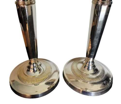 Exquisite Pair of Silver Plated Candle Holders