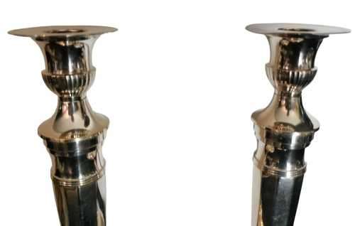 Exquisite Pair of Silver Plated Candle Holders