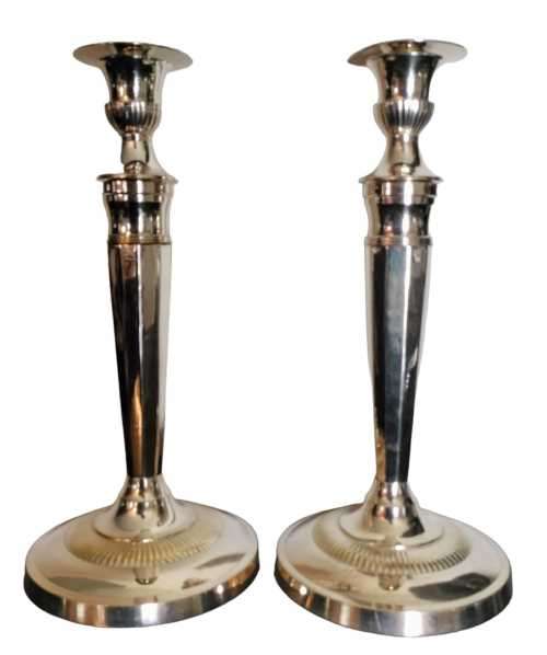 Exquisite Pair of Silver Plated Candle Holders