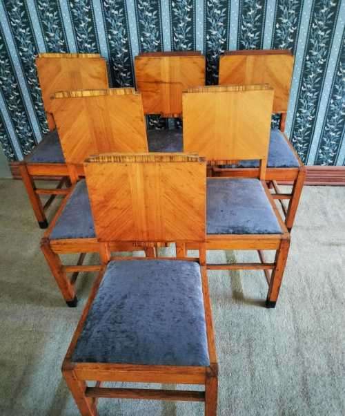 Set of 6 Art Deco 1920`s Dining Chairs