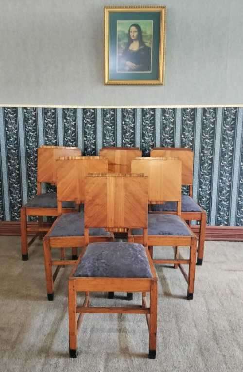 Set of 6 Art Deco 1920`s Dining Chairs