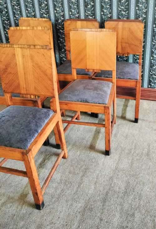 Set of 6 Art Deco 1920`s Dining Chairs