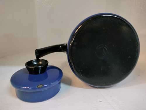 Vintage Mid Century CATHRINEHOLM Norway Blue Enamel Coffee Carafe Pitcher Pot