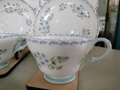 Part Vintage Shelley `Blue Rock` Tea set Tea Pot lid cracked