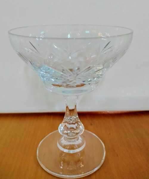 8 Vintage Webb Crystal Champagne Glasses