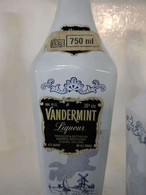Vintage Vandermint Chocolate Liqueur Bottles Holland Delft