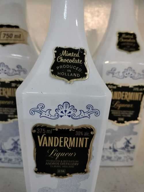 Vintage Vandermint Chocolate Liqueur Bottles Holland Delft