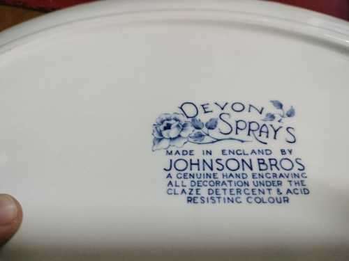 Johnson Brothers Bros Devon Sprays Blue White Flower Meat Platter