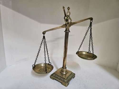 Scales of justice, law office decor, brass justice scales, lawyer art