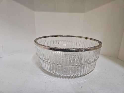 Salad Bowl with a silver plated trim