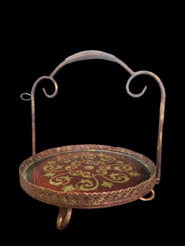 Stunning Metal Cake stand with glazed surface