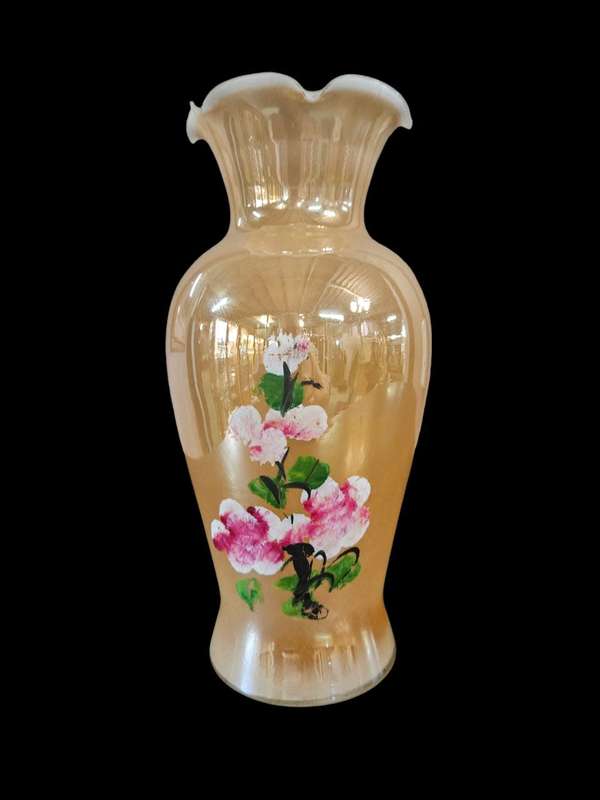Fluted Lustreware Glass Vase