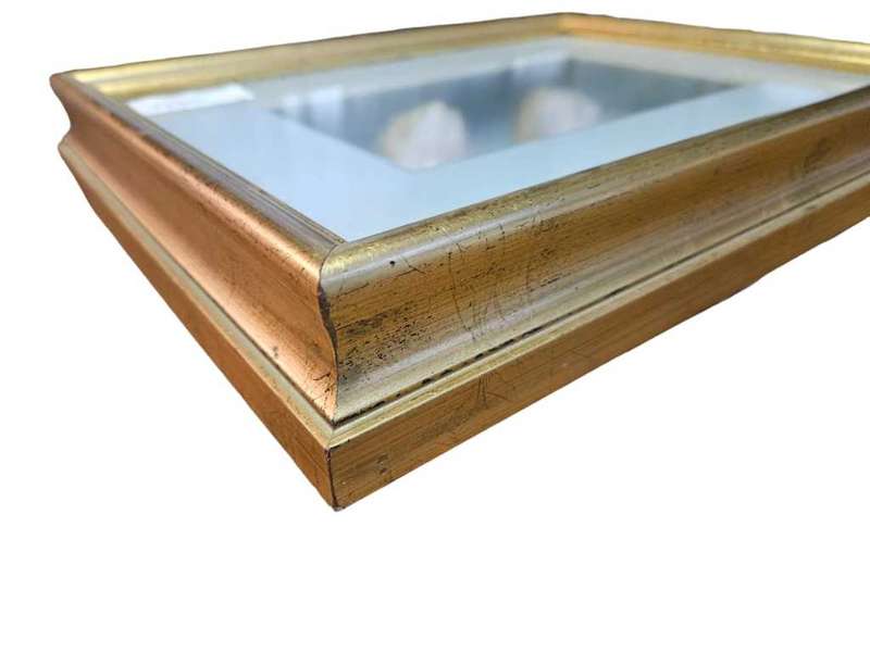 Exquisite boxed frame featuring delicate porcelain angels