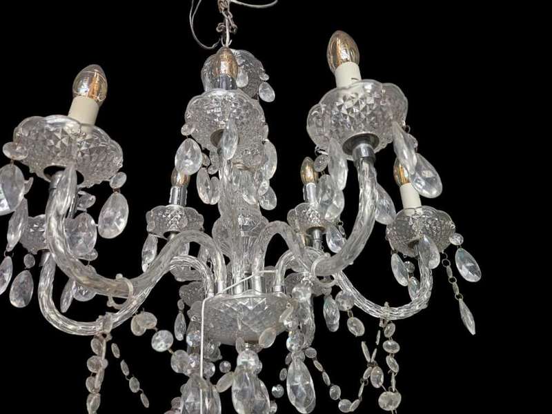 acrylic 6 Bulb Chandelier
