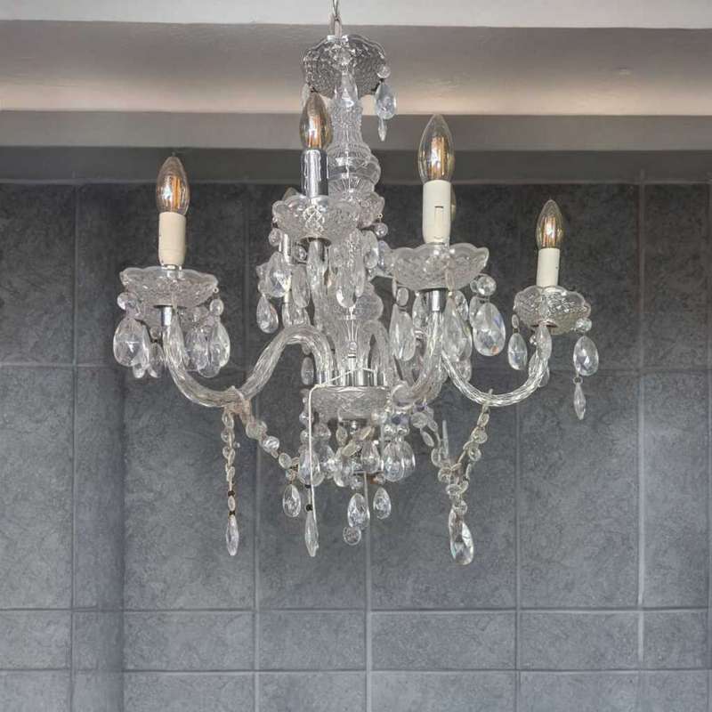 acrylic 6 Bulb Chandelier