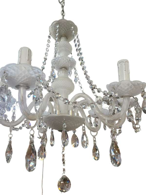 Crystal & Glass 6 Bulb Chandelier