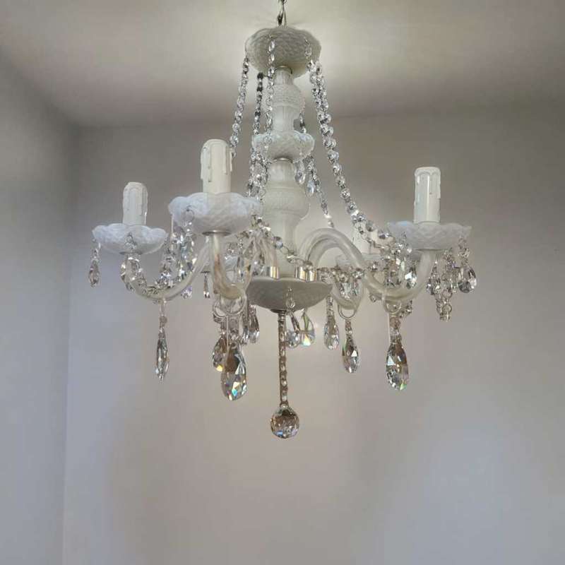 Crystal & Glass 6 Bulb Chandelier