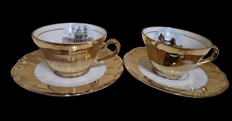 Set of Gold German Bavaria demitasse cup & saucer
