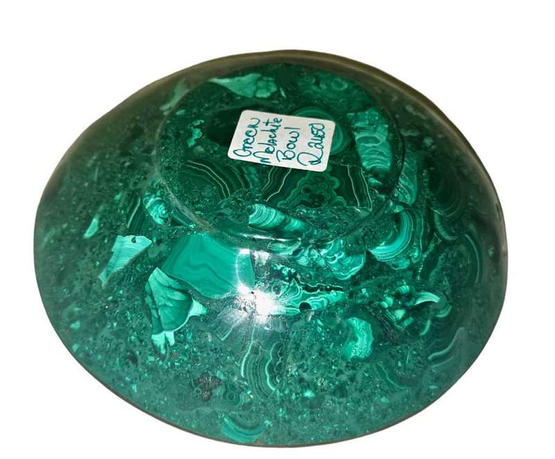 Malachite Bowl with a brass rim